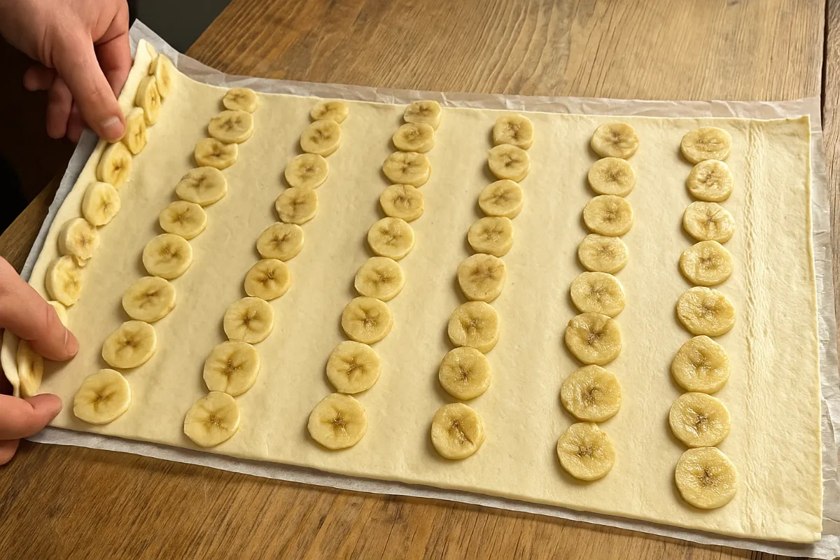 Banánové slimáky z lístkového cesta