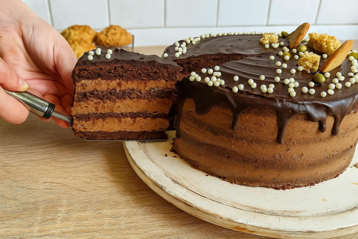 Čokoládová torta s pudingovým krémom