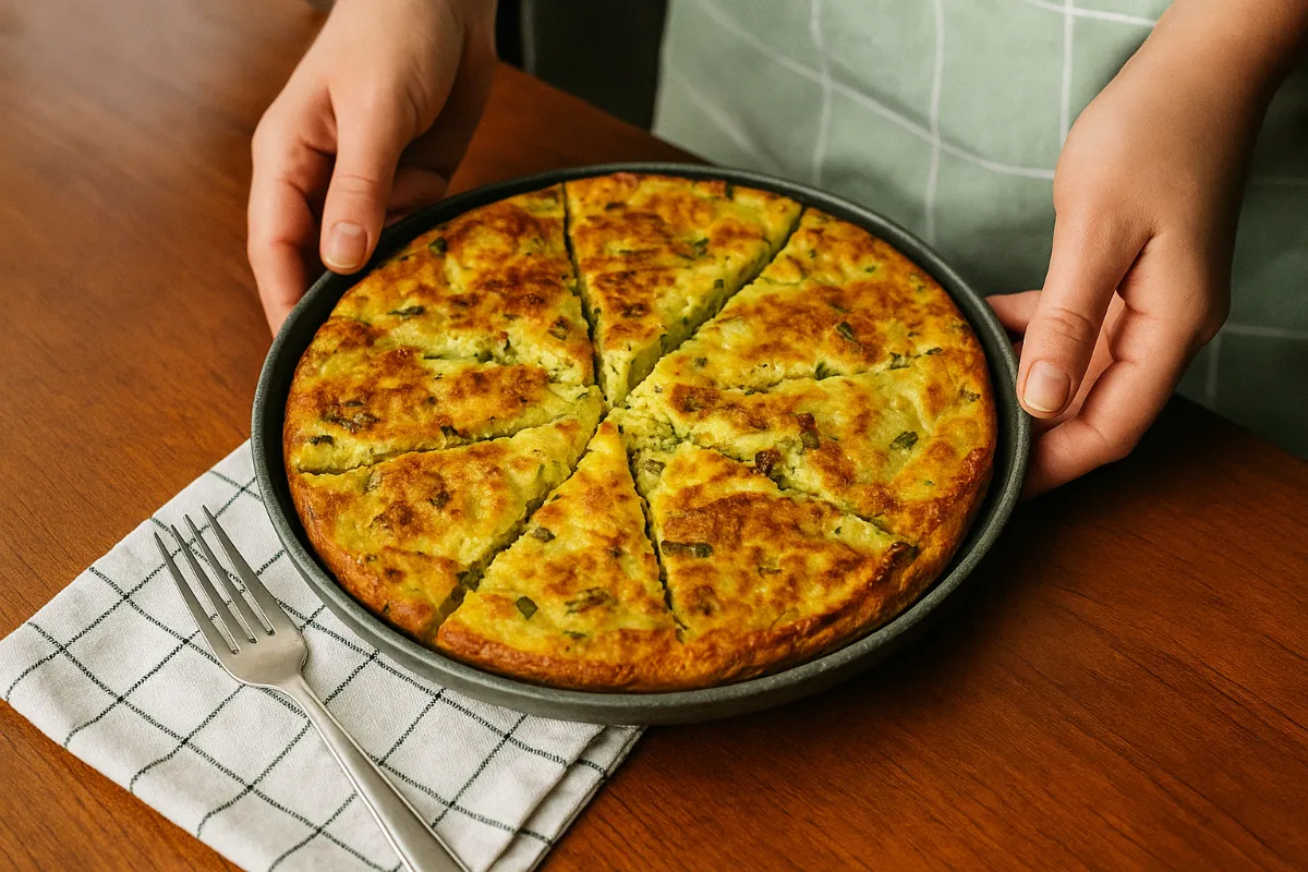 Zdravá cuketová pizza so syrom na tanieri.