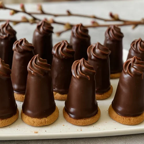 Hotové domáce likérové špičky s čokoládovou polevou