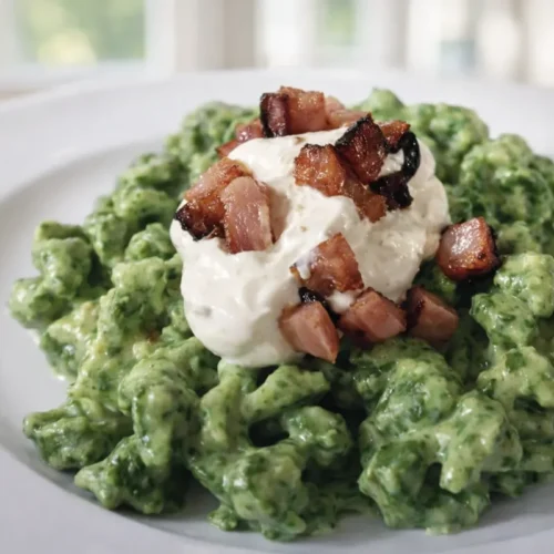 Domáce špenátové halušky