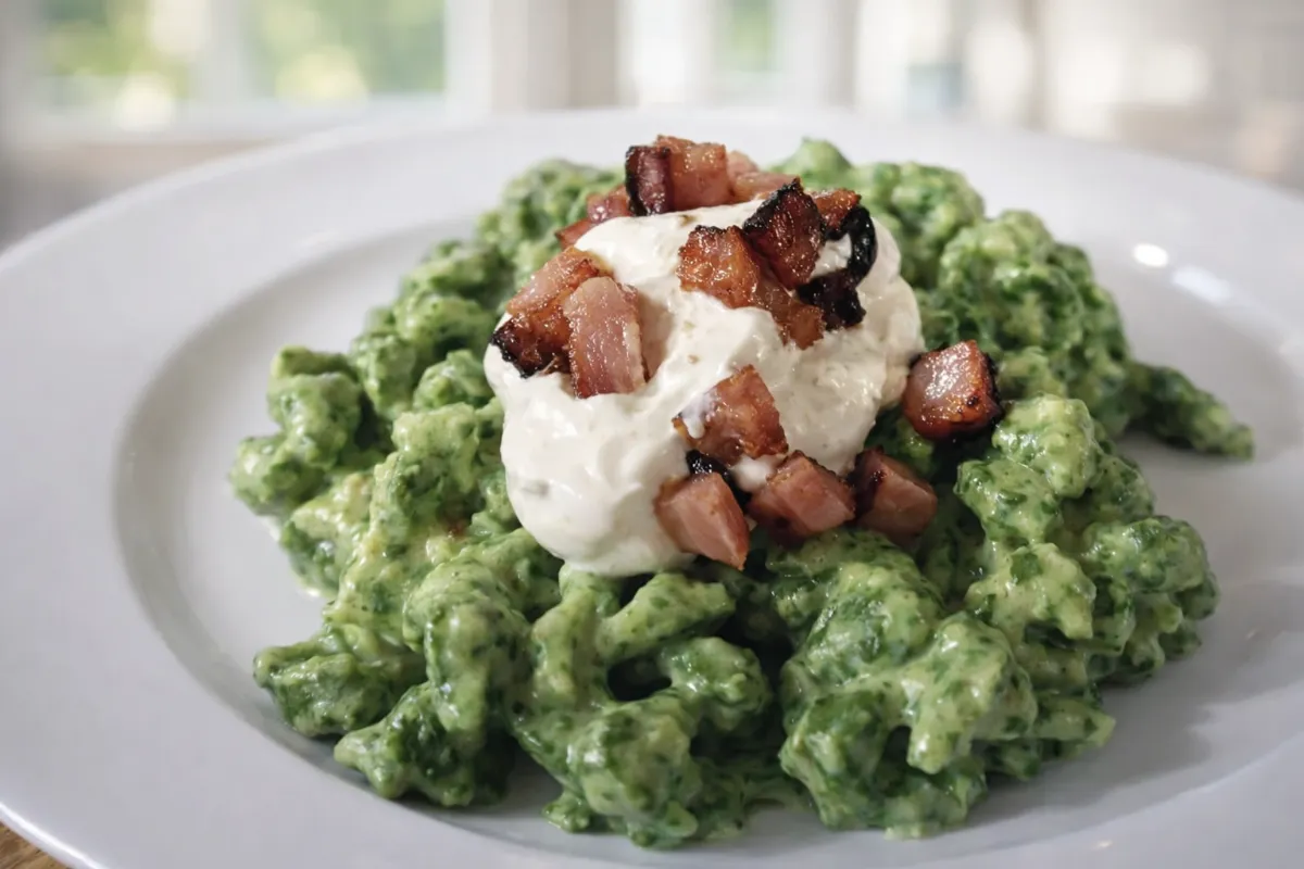 Domáce špenátové halušky