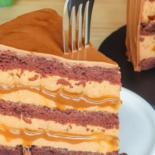 Karamelová torta s čokoládovou penou