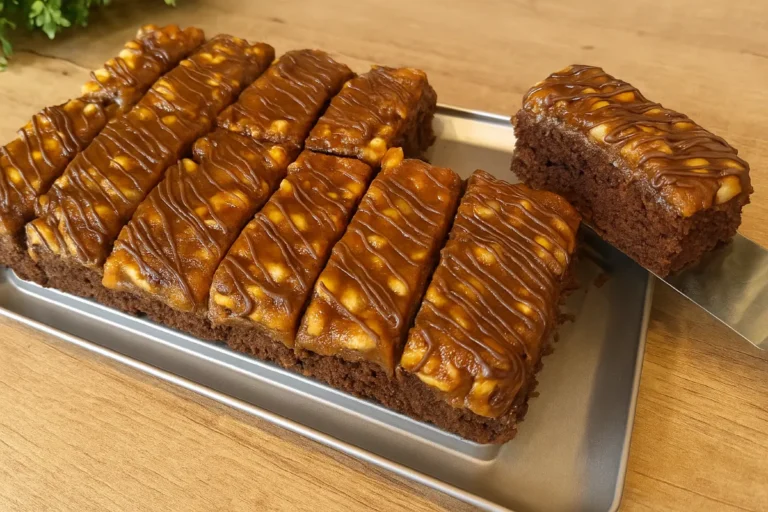 Karamelový rez s arašidmi