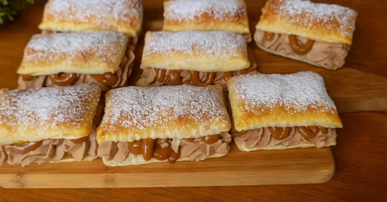 Kremové rezy s Nutellou z lístkového cesta