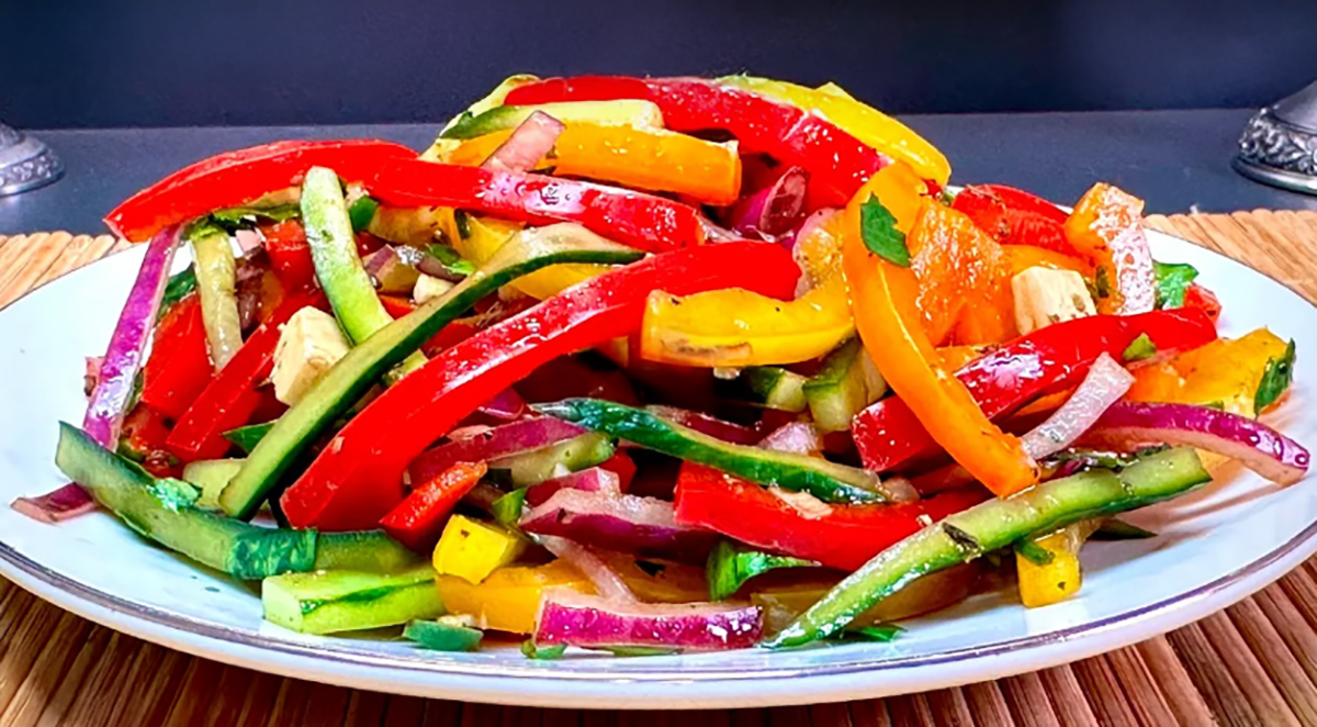 Ľahký zeleninový šalát s fetou