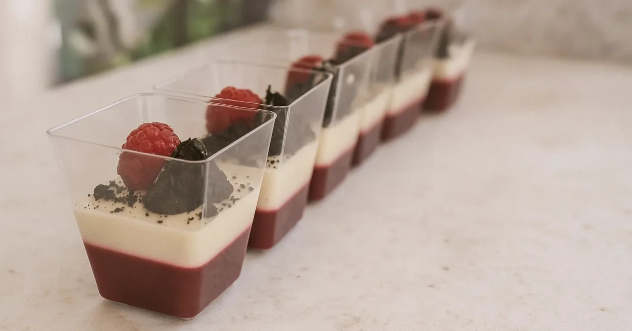 Malinový dezert s bielou čokoládou