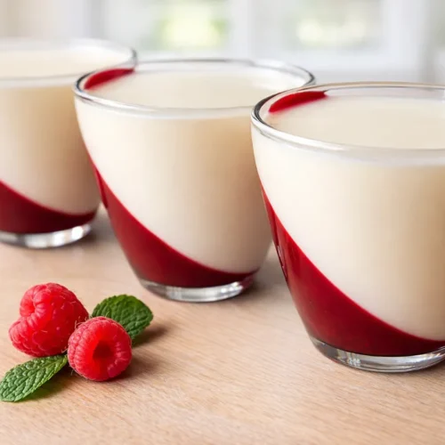 Malinový smotanový dezert