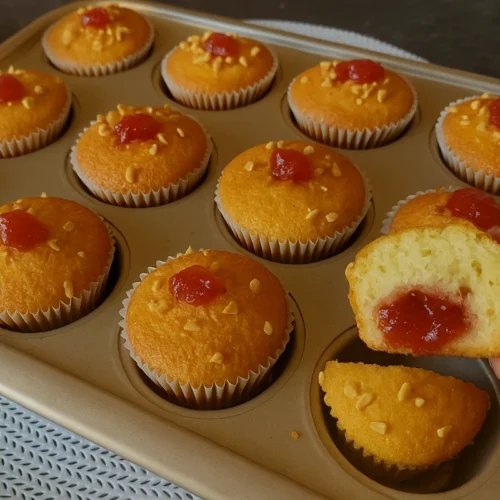 Nadýchané muffiny s marmeládou