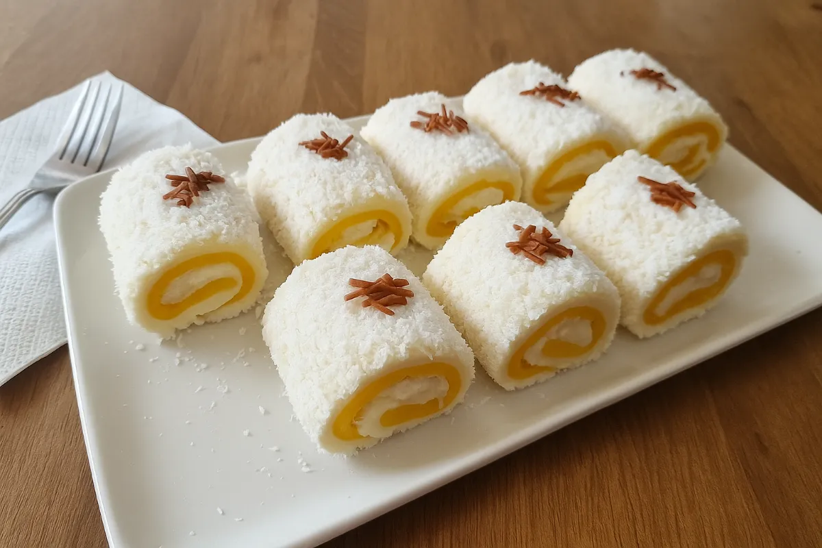 Nepečené kokosové roládky