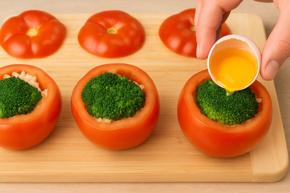 Plnené paradajky s brokolicou
