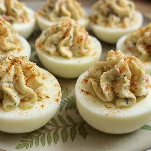 Plnené vajcia s krabími tyčinkami