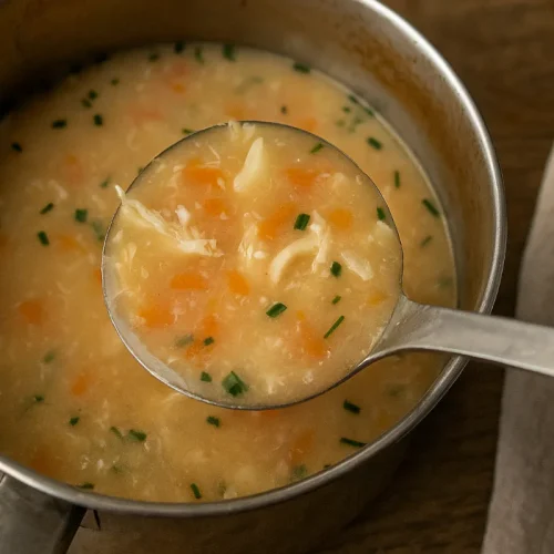 Rýchla kuracia polievka s vajcom