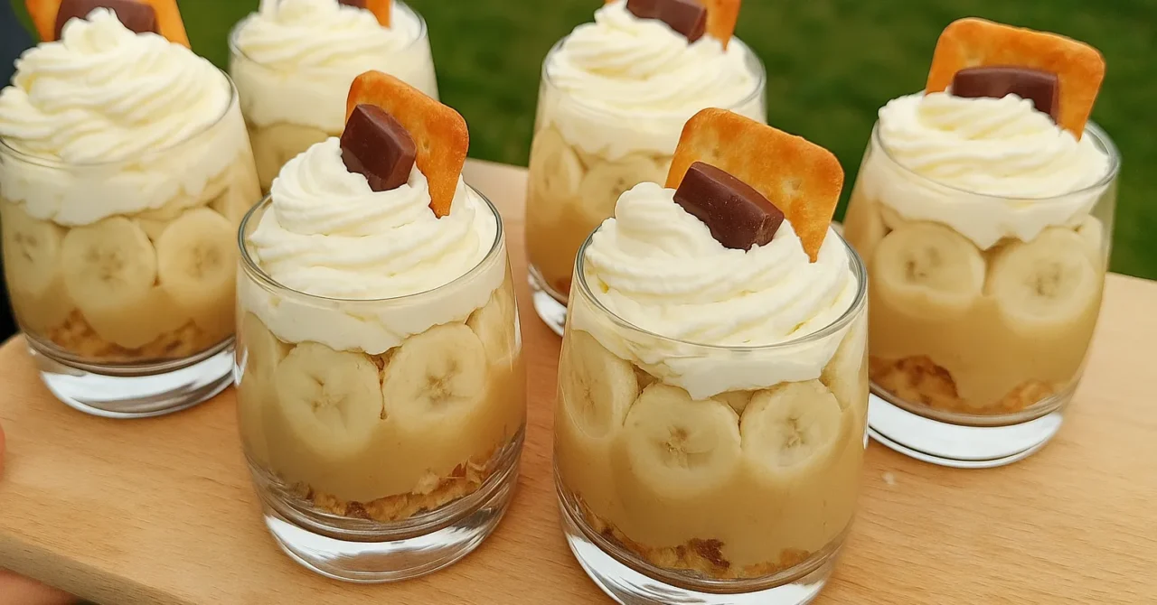 Rýchle karamelové poháre s banánom