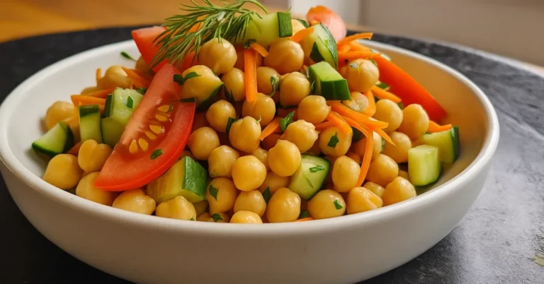 Rýchly cícerový šalát so zeleninou