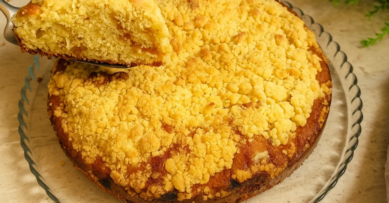 Rýchly koláč s marmeládou a posýpkou