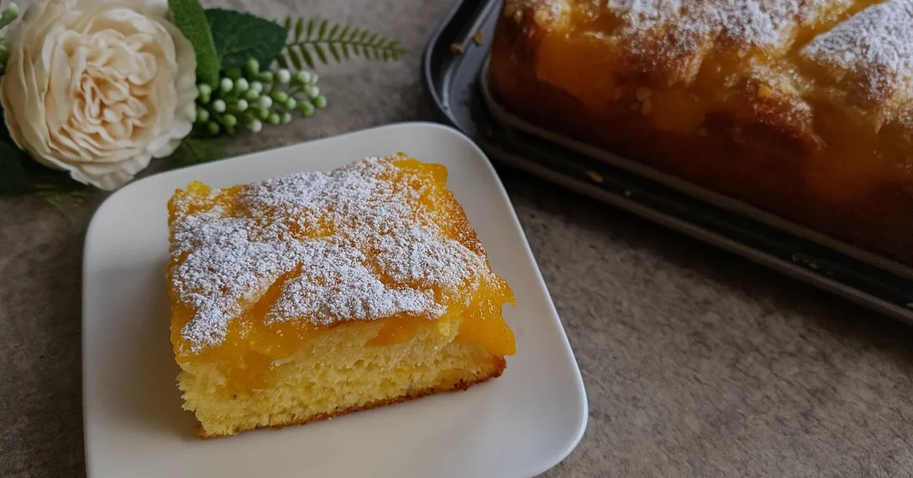 Rýchly liaty koláč s pomarančovým krémom