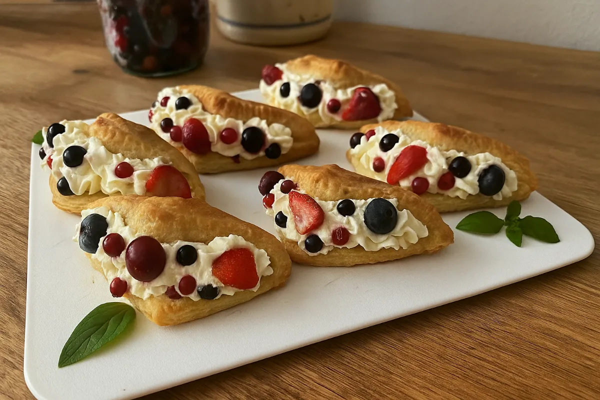 Šatôčky z lístkového cesta s krémom