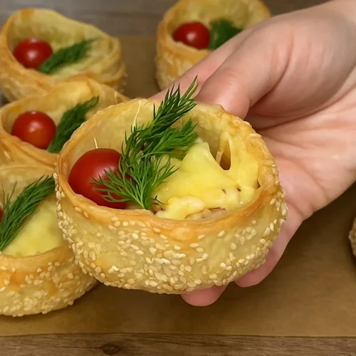 Slané tartaletky so šampiňónovou plnkou