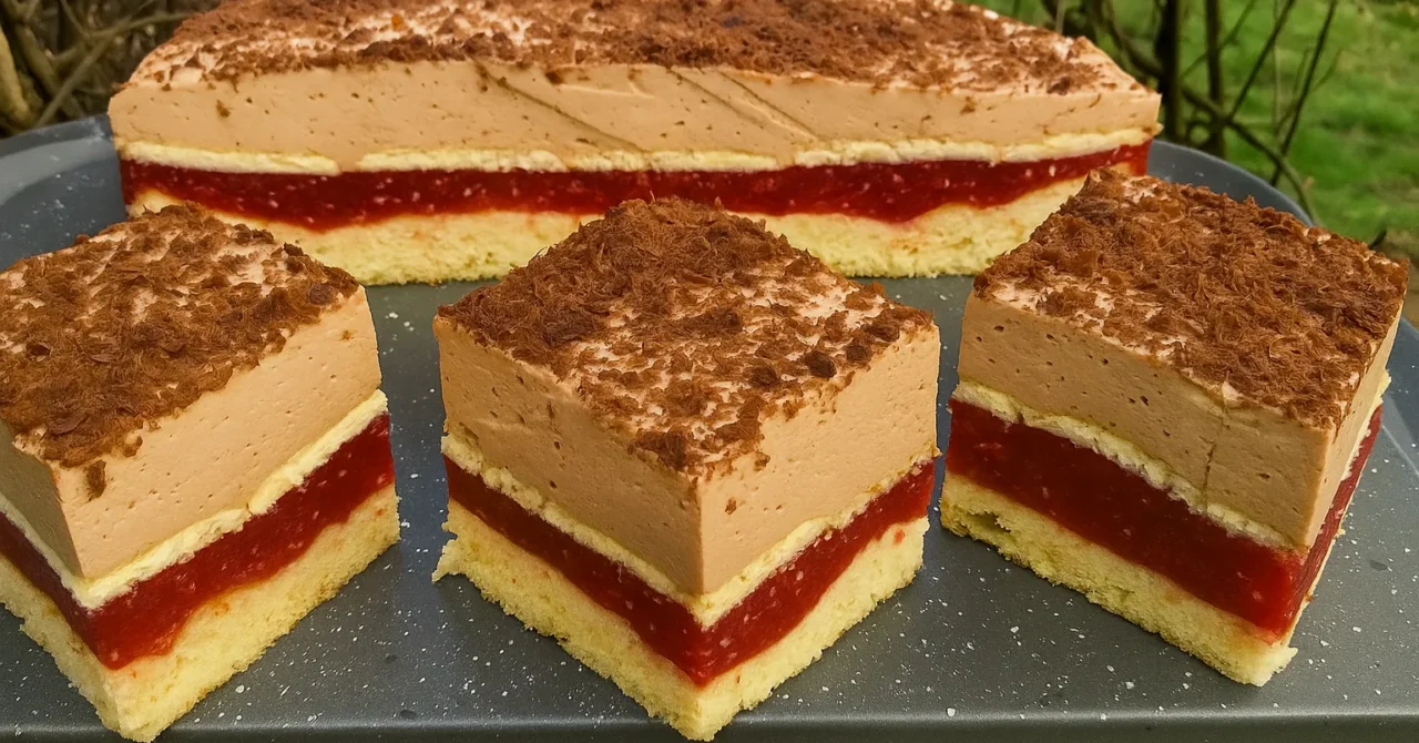 Vláčne malinové rezy s Nutellou