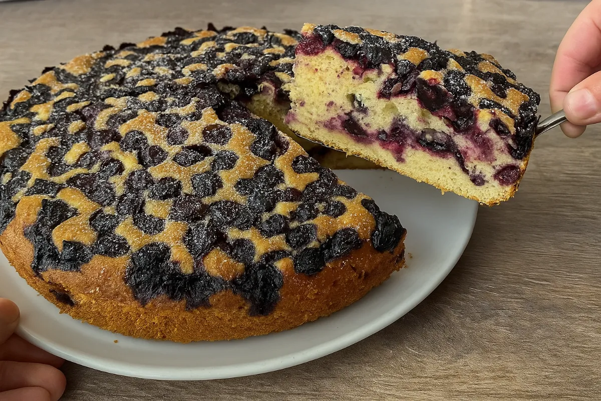 Vláčny čučoriedkový koláč