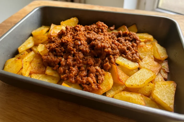 Zapečené mleté mäso so zemiakmi