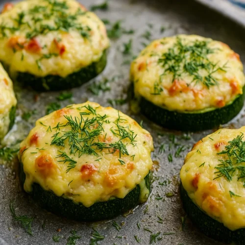 Zapekané cuketové krúžky plnené mäsom