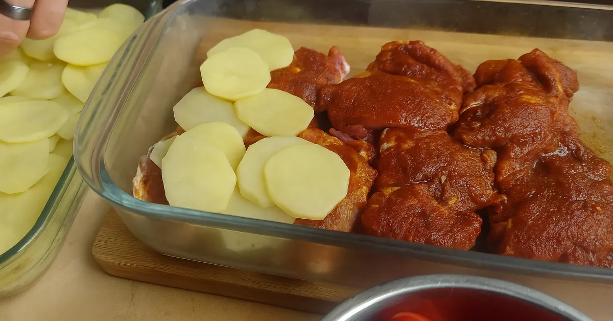 Zapekaná krkovička so zemiakmi a smotanou