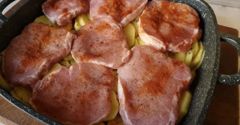 Zapekané bravčové plátky so zeleninou