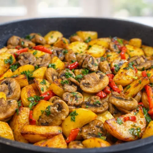 Zemiaková panvica so šampiňónmi