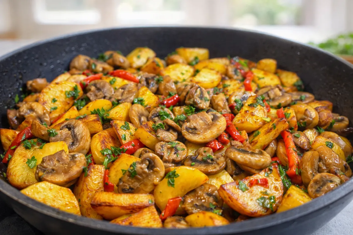 Zemiaková panvica so šampiňónmi