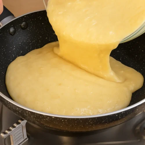 banánový koláč z panvice