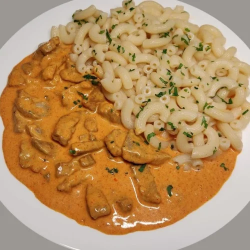 bravčové na paprike so smotanou