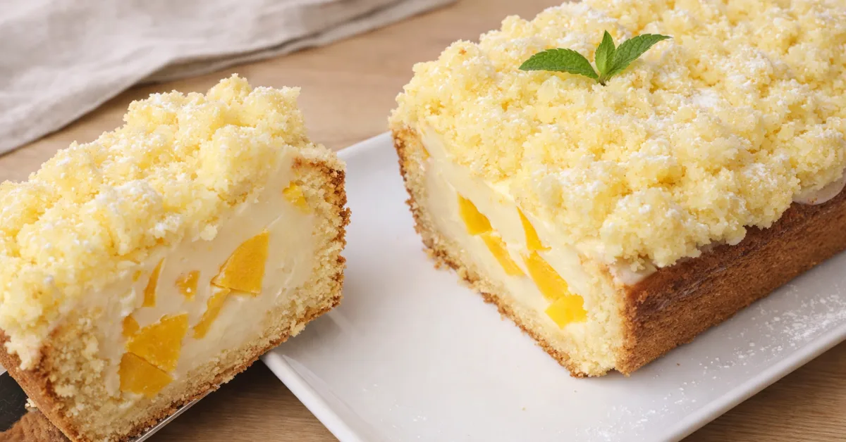 broskyňový koláč s citrónovým krémom