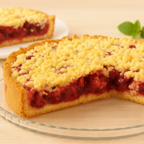 čerešňový koláč s posýpkou