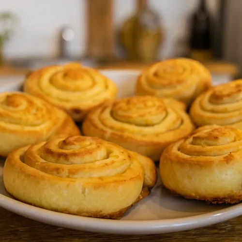 cesnakové slimáky z kysnutého cesta
