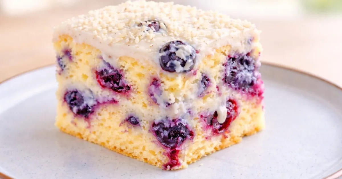 citrónovo-čučoriedkový koláč