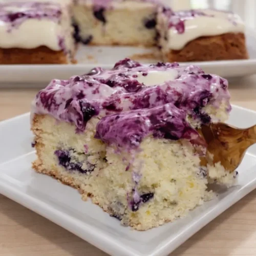 citrónový koláč s čučoriedkami