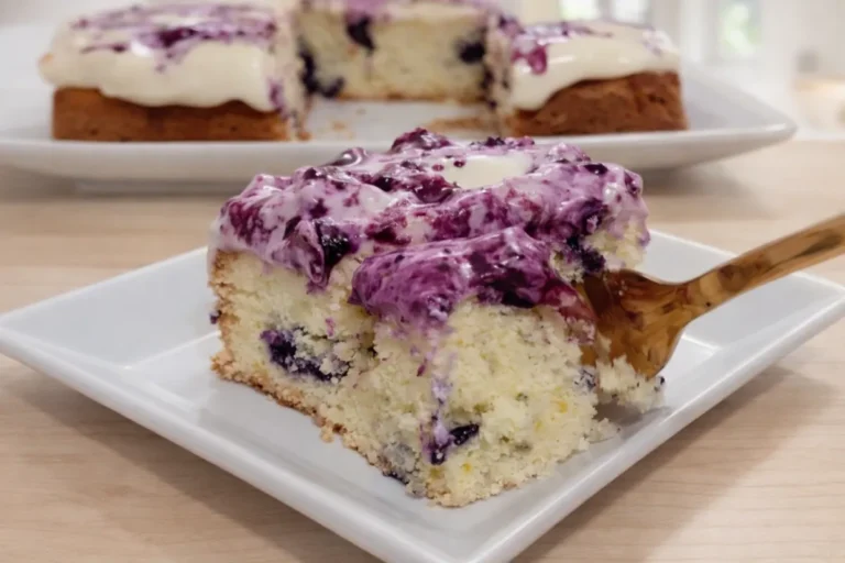 citrónový koláč s čučoriedkami