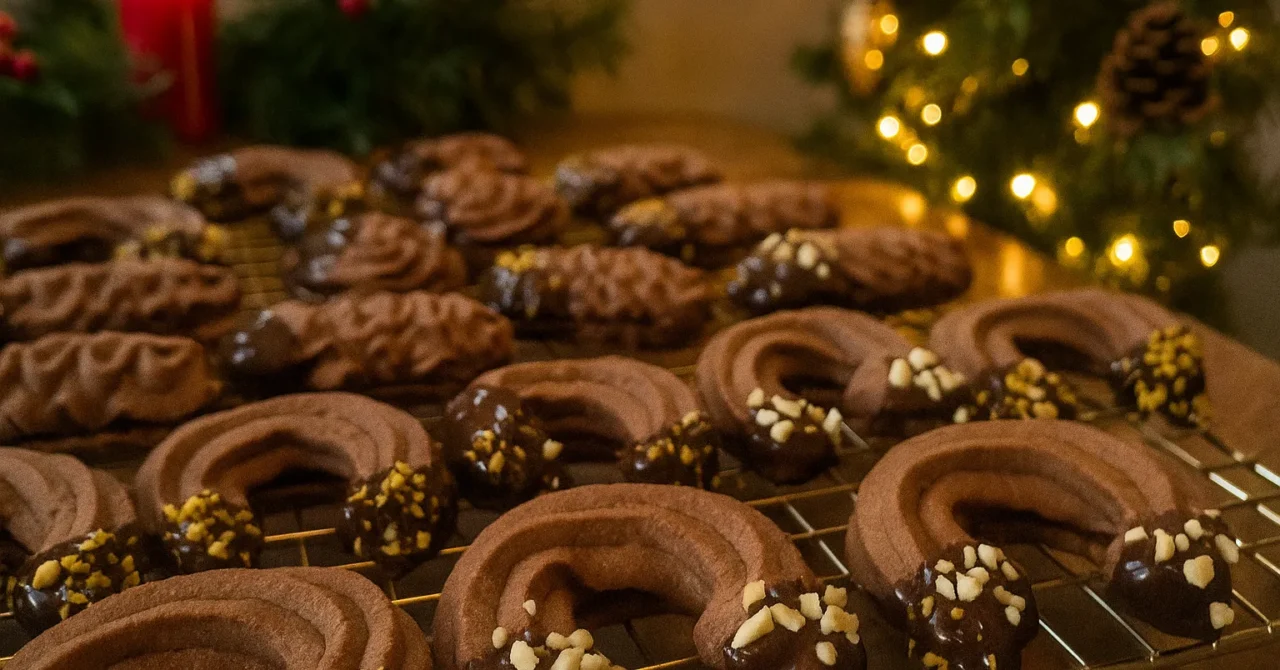 čokoládové striekané pečivo