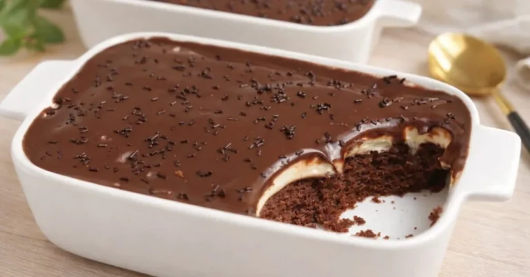 čokoládový dezert so smotanou