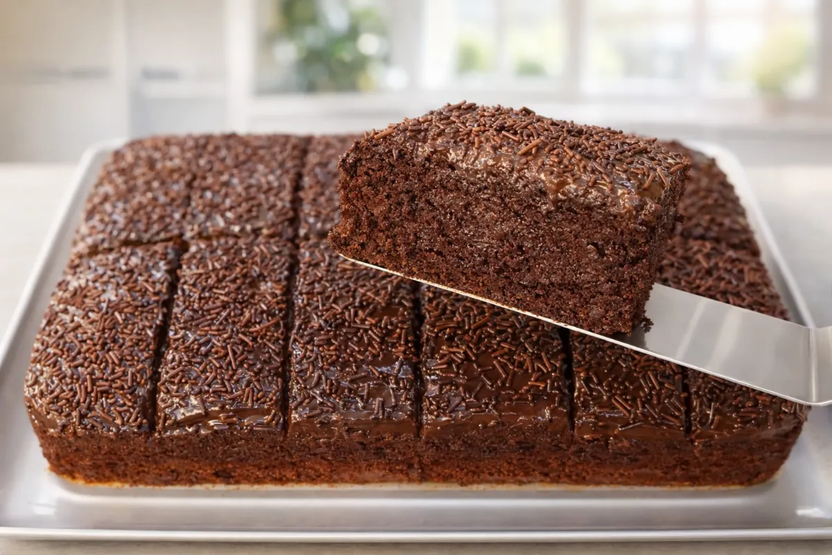 dierovaný čokoládový koláč