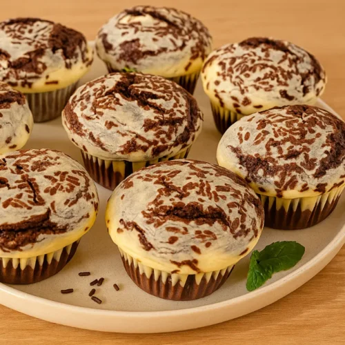 dvojfarebné muffiny