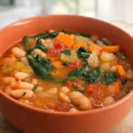 fazuľová polievka so špenátom