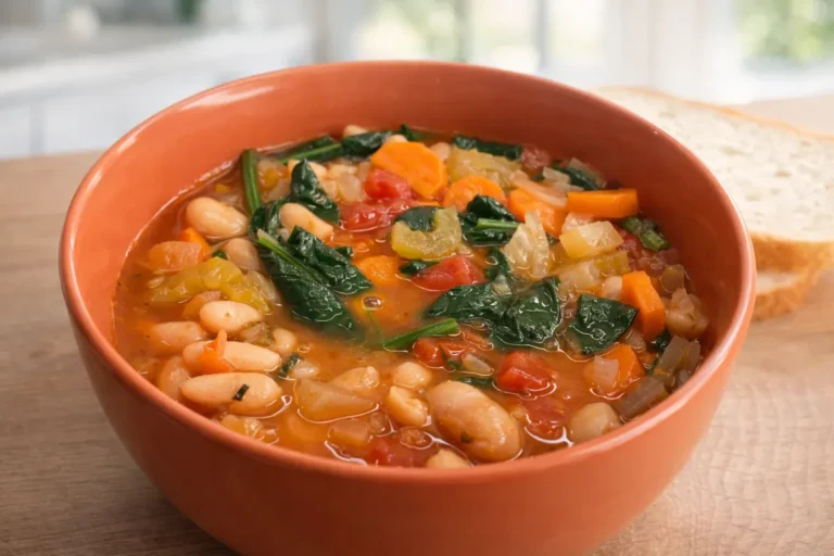 fazuľová polievka so špenátom