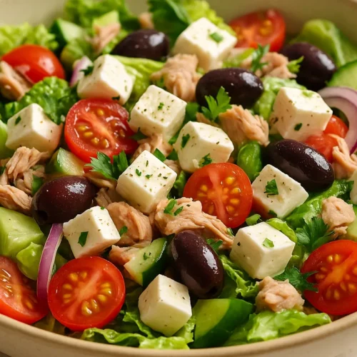 grécky šalát s tuniakom