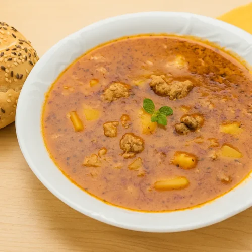 gulášová polievka z mletého mäsa