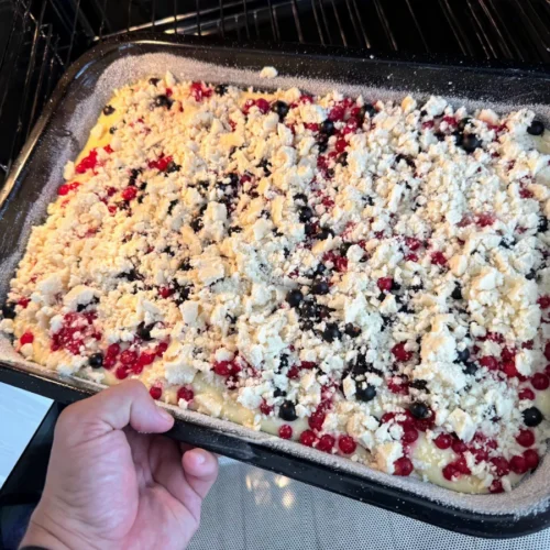 hrnčekový ríbezľový koláč