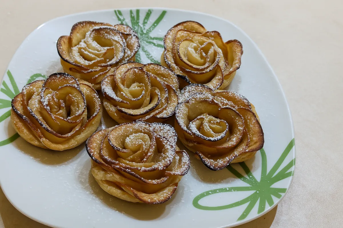 jablkové ruže z lístkového cesta