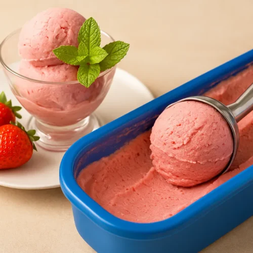 jahodová zmrzlina zo Salka